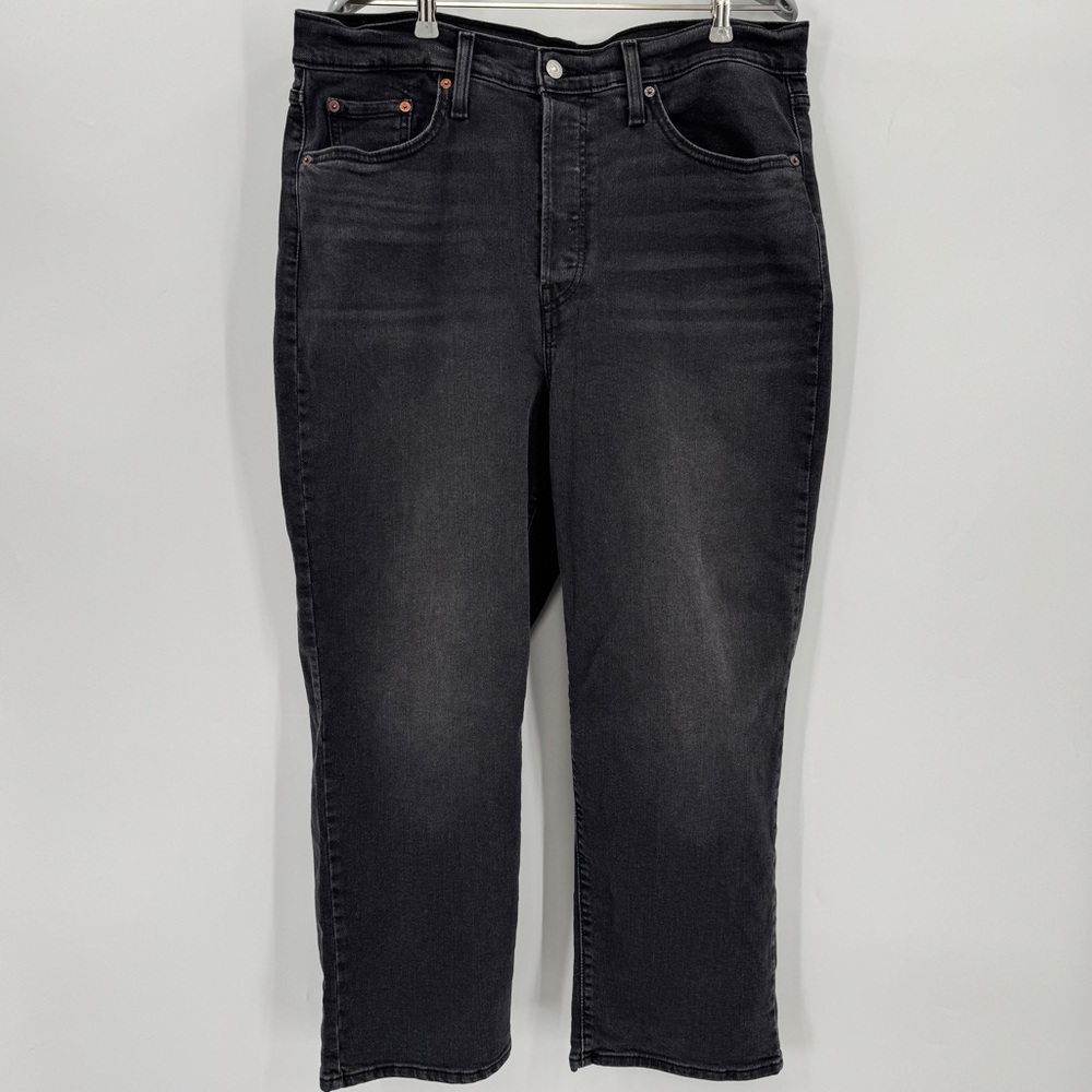 Levi's Women's Ribcage Straight Ankle Denim Jeans size 16W High-Rise Button Fly